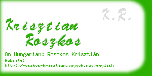 krisztian roszkos business card